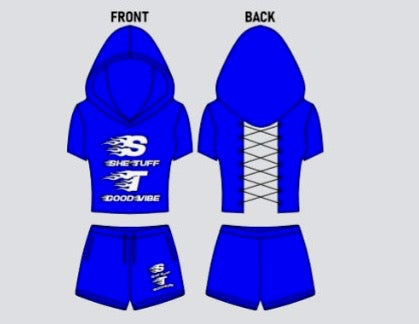 Blue She Tuff Hoodie Set