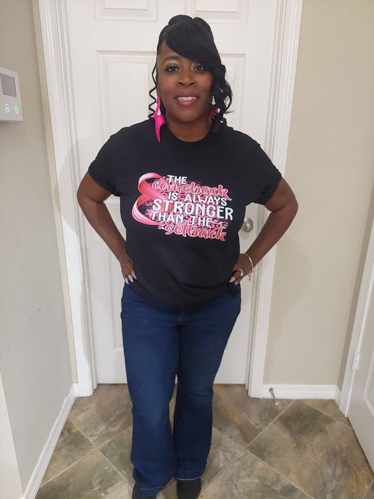 BLACK BREAST CANCER SHIRT
