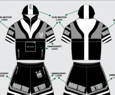 Black He Tuff Hoodie Set