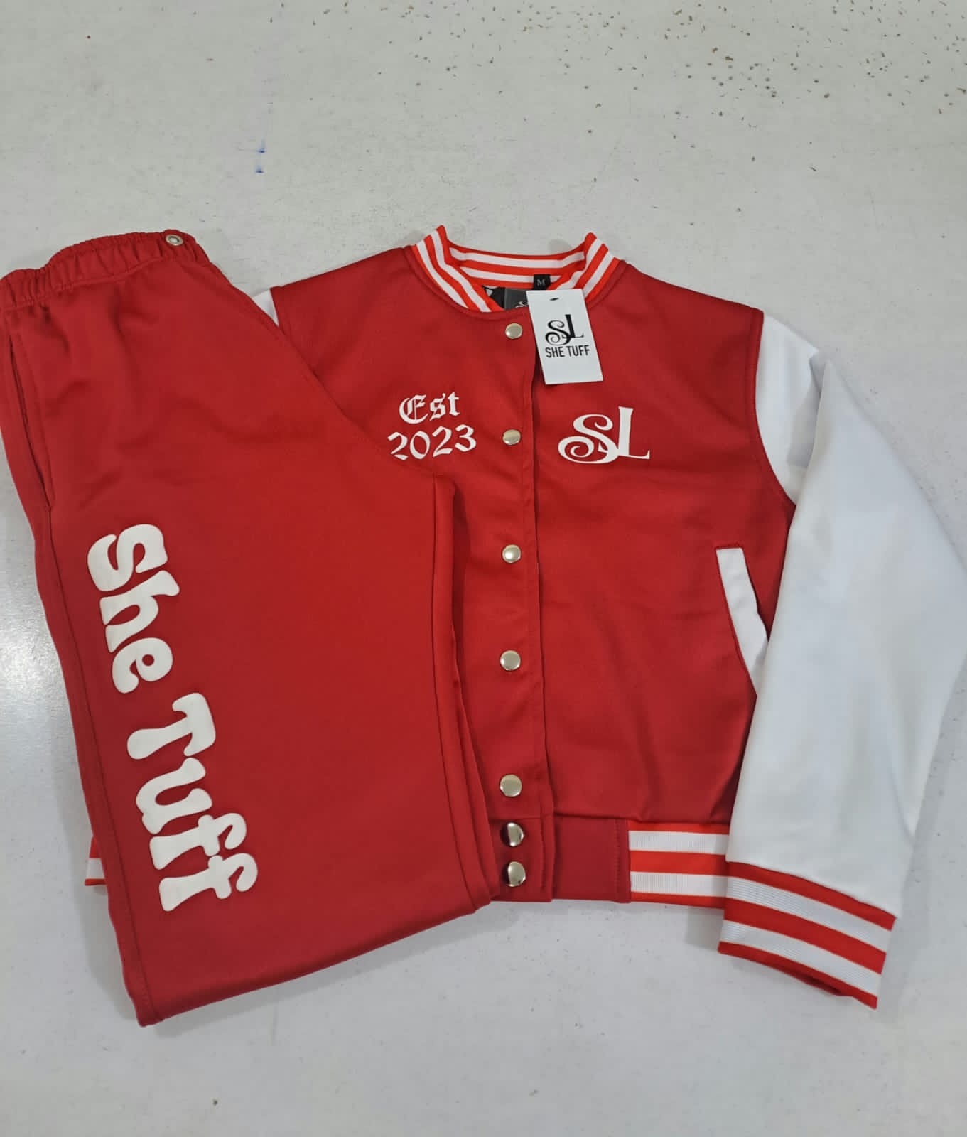 Red She Tuff Suit