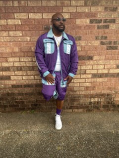 Purple,Teal,& White He Tuff Suit