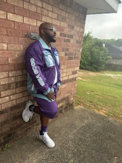 Purple,Teal,& White He Tuff Suit