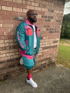 Turquoise ,Pink, & Orange He Tuff Suit