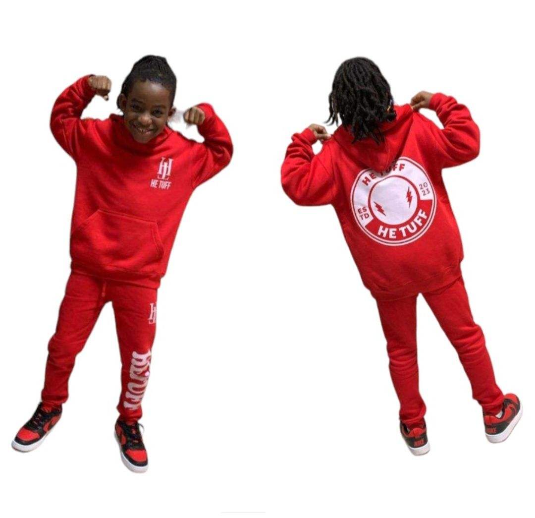 Red and White He Tuff Sweatsuit
