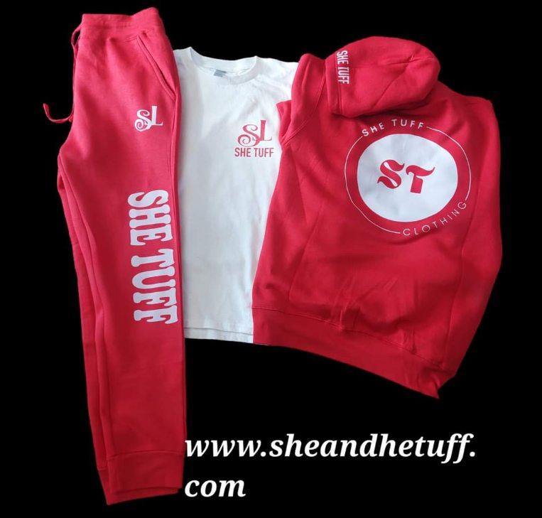 Red and White She Tuff Sweatshirt