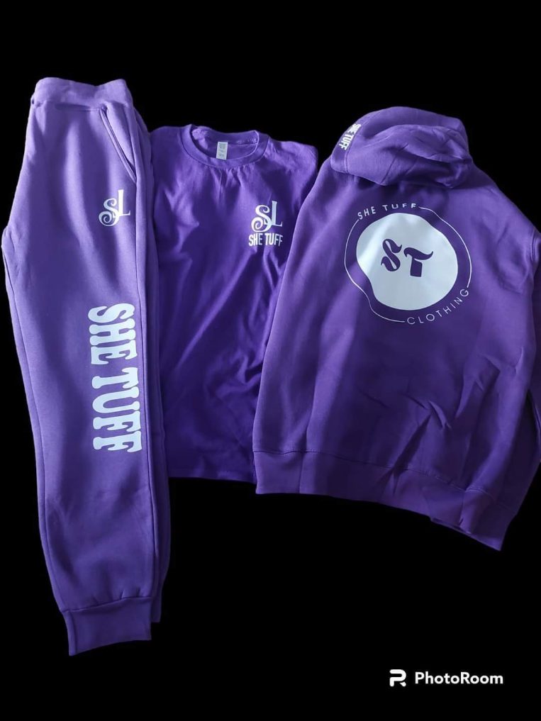 Purple and White She Tuff Sweatsuit