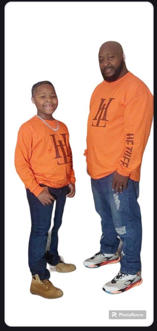 Orange and Brown He Tuff Longsleeve Shirt