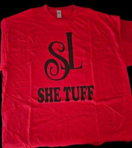 Red and Black She Tuff shirt