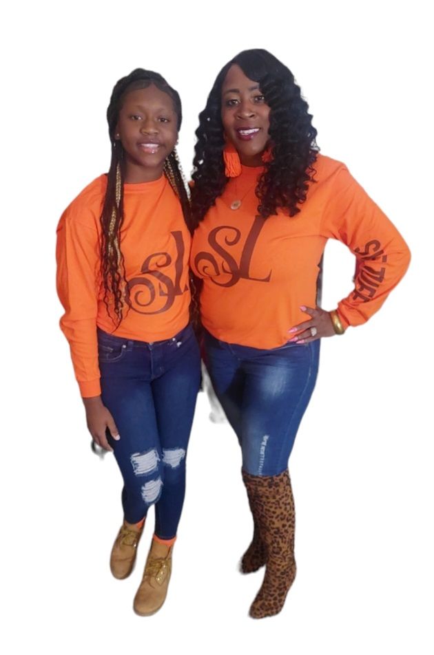 Orange and Brown She Tuff Longsleeve Shirt