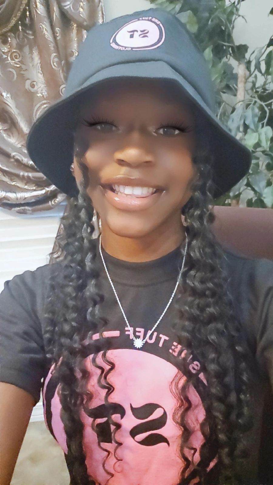 PINK AND BLACK BUCKET HATS