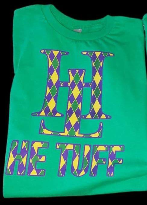 Green Mardi gras He Tuff shirt